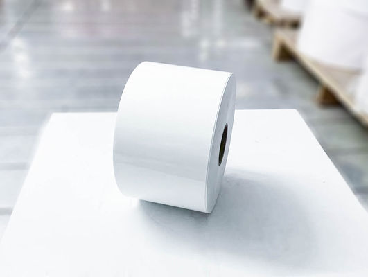 Étiquettes en rouleau BOPP autoadhésives, papier transparent et brillant d' étiquette épaisseur de face 25μ