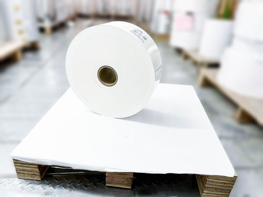 Étiquettes en rouleau BOPP autoadhésives, papier transparent et brillant d' étiquette épaisseur de face 25μ