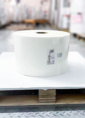 L'adhésif acrylique adhésif laiteux PE Matériau de l'étiquette papier rouleau grand ordinaire collant