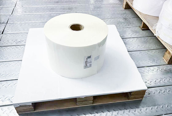 L'adhésif acrylique adhésif laiteux PE Matériau de l'étiquette papier rouleau grand ordinaire collant