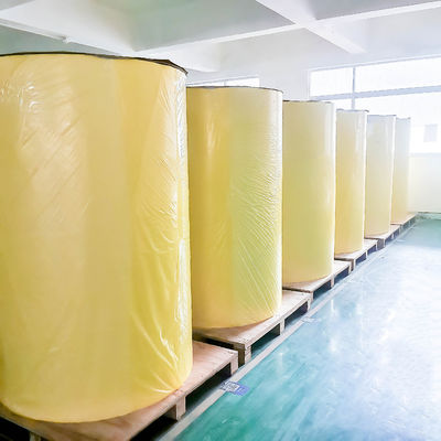 Résistant aux produits chimiques papier adhésif jaune revêtu anti rayures auto-collecteur
