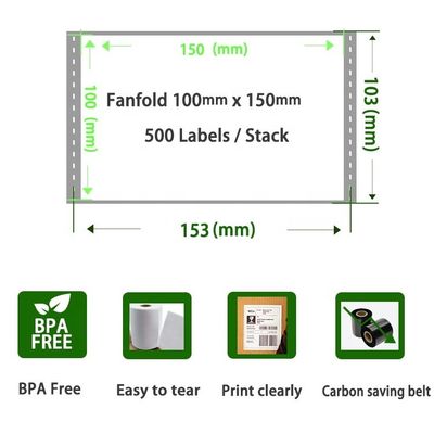 100x150 Taille Logistique et feuille express 50*37*24 mm Épaisseur de la boîte pour les étiquettes d'emballage