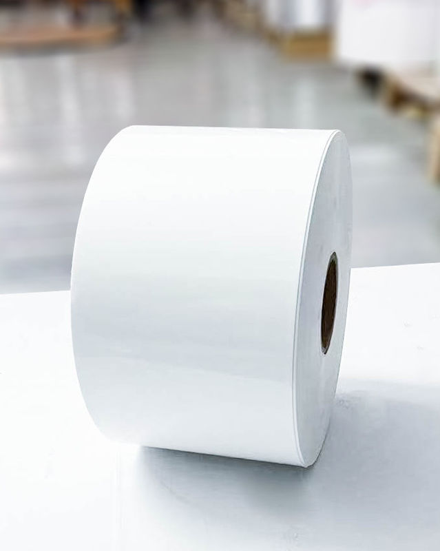 Type de colle acrylique collant papier thermique jumbo étiquette en rouleau collant normal